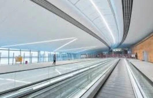 6 Degree Indoor Outdoor Moving Walkway 0.5m/s AC Drive Flat Escalator In Airport