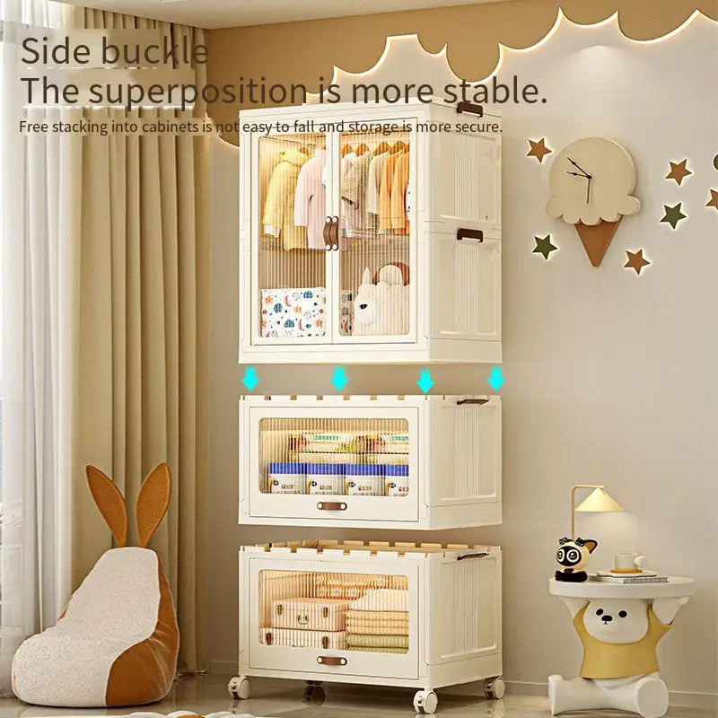 New Foldable PP Storage Box Multi-Layer Flexible Plastic Wardrobe Drawers Cart Trolley Rack Clothing Organizer Living Room
