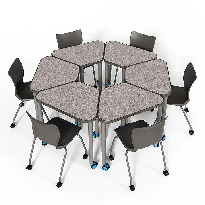 Wholesale Factory Modern Durable School Furniture Triangle Adjustable Combination Classroom Table Desk and Chair