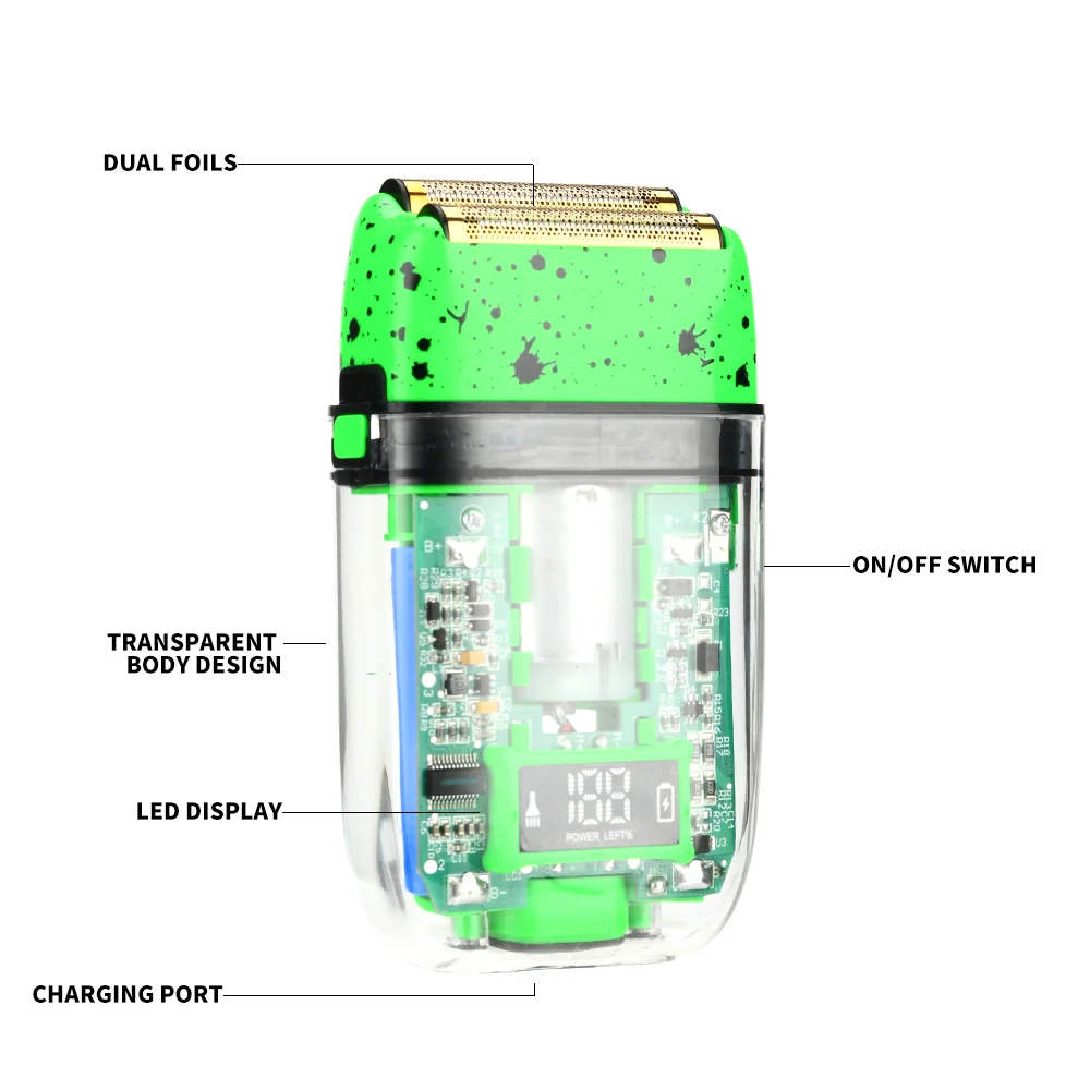 PRITECH Portable Travel USB Rechargeable Beard Shaving Machine Twin Blade Foil Shaver Electric Customized Male Face 2 Hours 3W