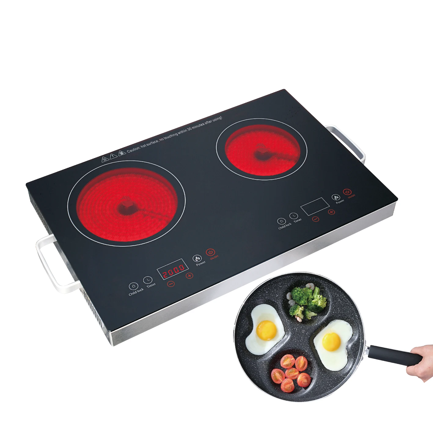 Portable electric double hot plant digital control cooktops small kitchen applicates infrared ceramic cooker stove