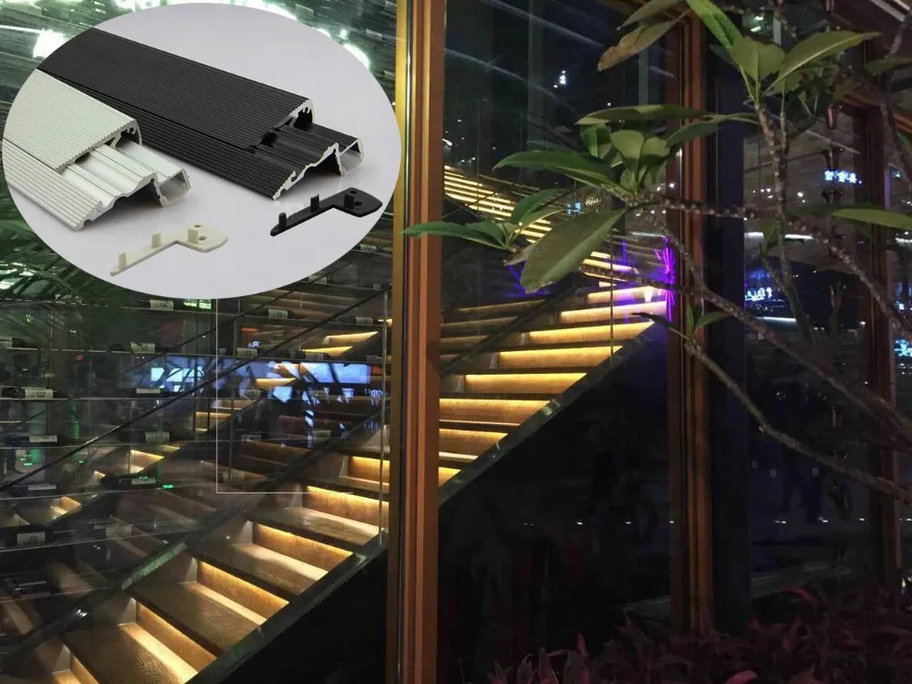  Подсветка для лестниц с Led Свет этапа монтажный источник трек 100 мм алюминиевая рама корпуса светодиодный лестницы профиль