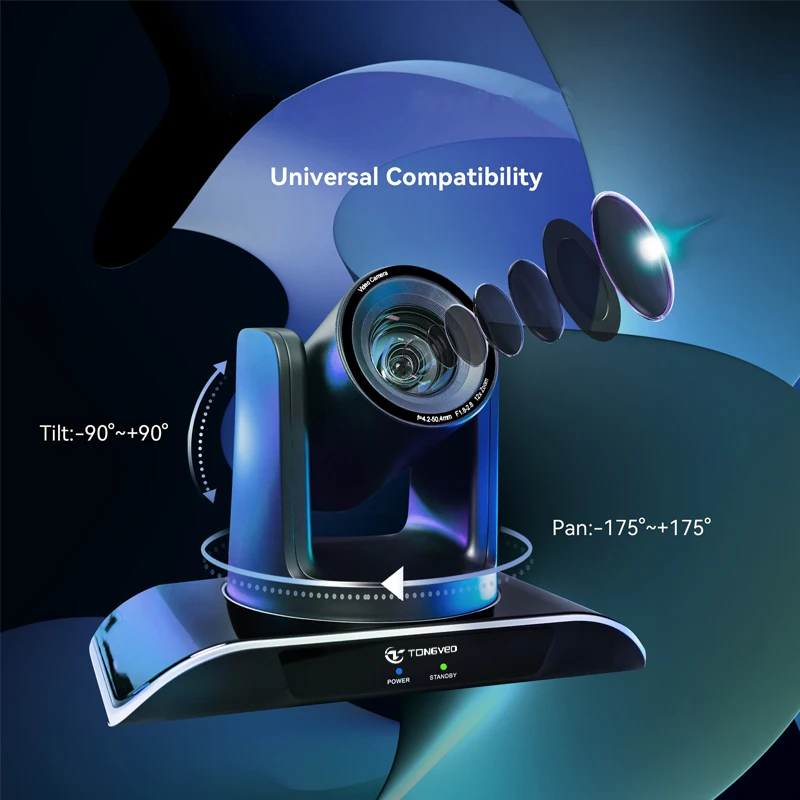 NDI Auto tracking 12x Zoom 1080P 60fps USB HDMI POE SDI Online Meeting PTZ Conference Camera