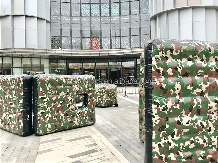 Cheap Camouflage Custom Speedball CS Game Amusement Park Rides Outdoor Games Paint Ball Obstacles Inflatable Paintball Bunkers