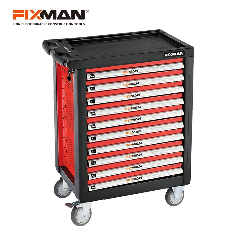 FIXMAN Professional 10-Drawer Metal Rolling Tool Cabinet On Wheels