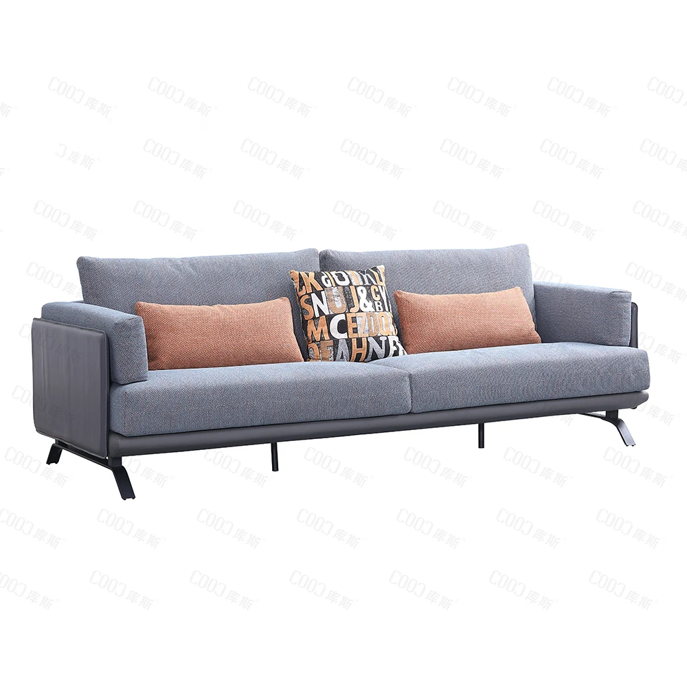 
Modern contracted living room bedroom general cloth art metal leg many people sofa 6069 