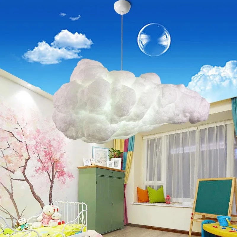 Cotton floating cloud lamp kindergarten playground restaurant white cloud chandelier clothing store cloud chandelier