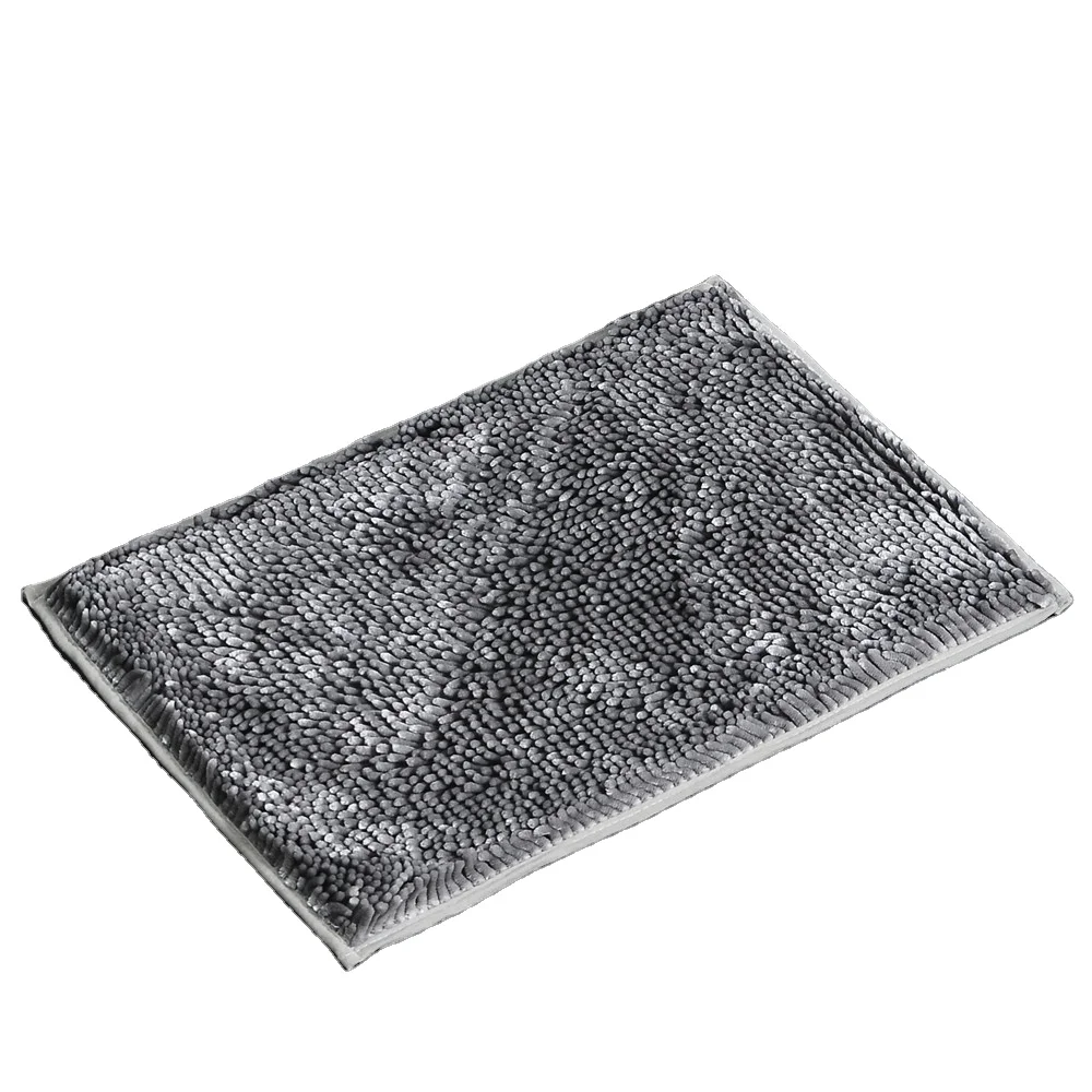 Shine chenille yarn steaming bathroom rug non-slip bath mat floor washable mats for home