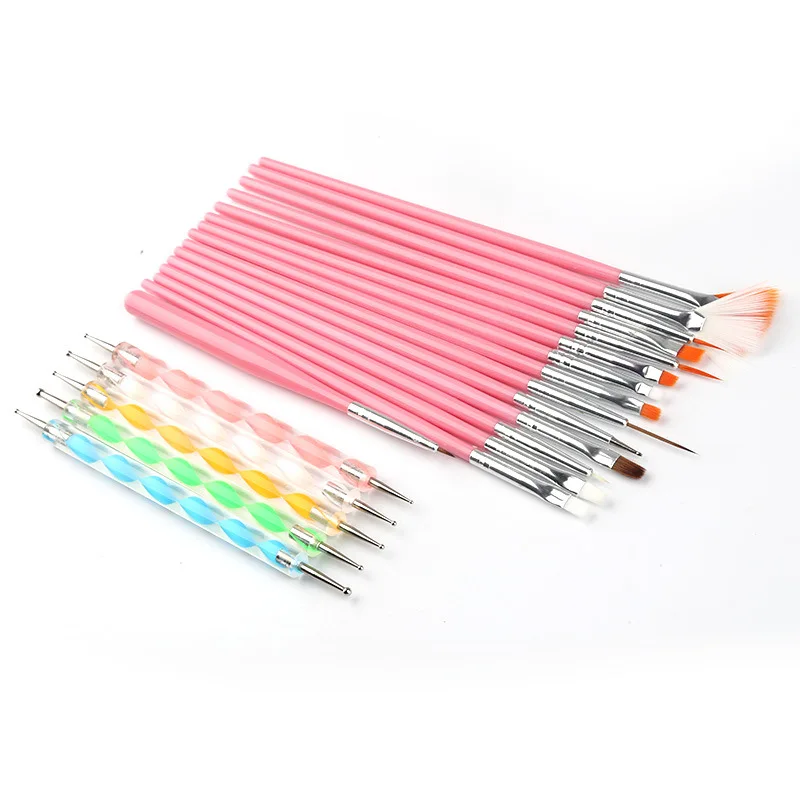 
2021 new design eval 20pcs nail art brush set pro design drawing nail brushes 