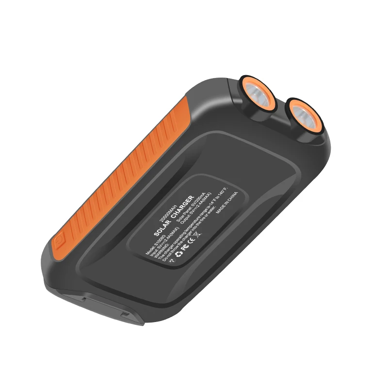 2022 New Hot Factory Wholesale Dual Usb Solar Power Bank Led Flashlight Battery Charger Solar Cell Phone Charger