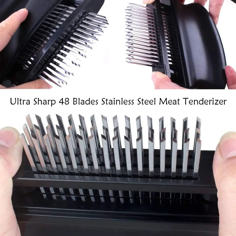 Meat Tenderizer with 48 Stainless Steel Ultra Sharp Needle Blades Heavy Duty Cooking machine