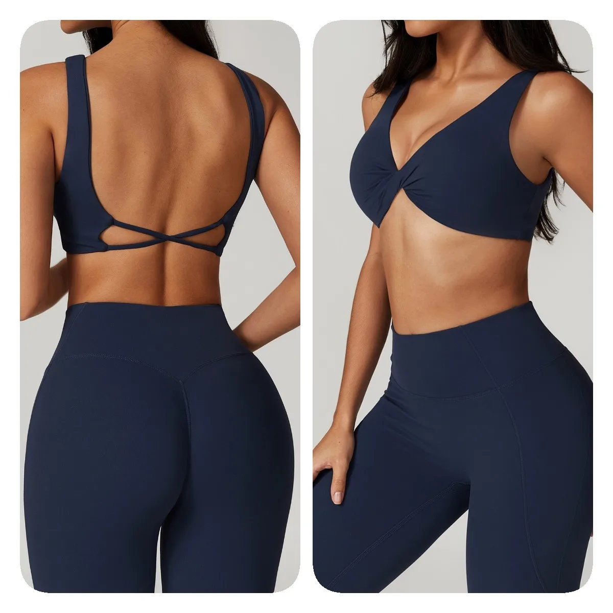 High-rise yoga pant lightweight soft comfortable vest legging top 7 piece set Biker jogger outfit athletic yoga set