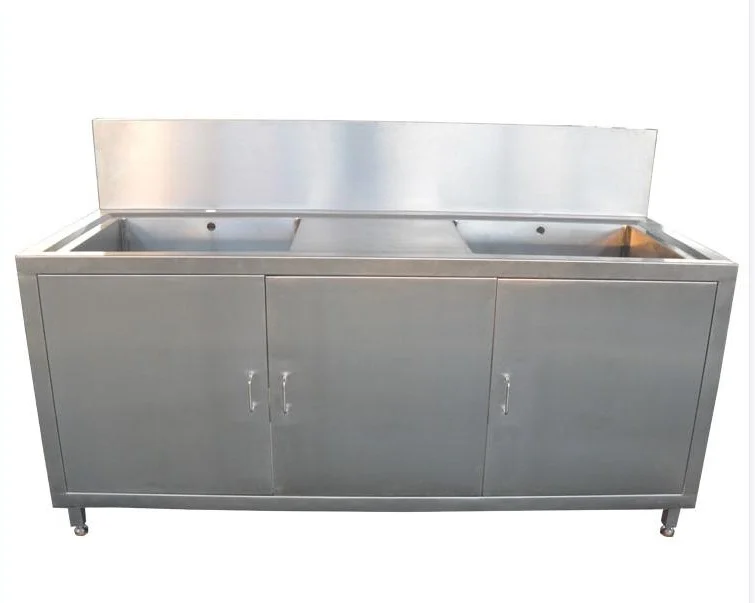 OEM Stainless Steel Double Bowl Kitchen Equipment Freestanding Washing Sink Backsplash Restaurant Lab Operating Room Home