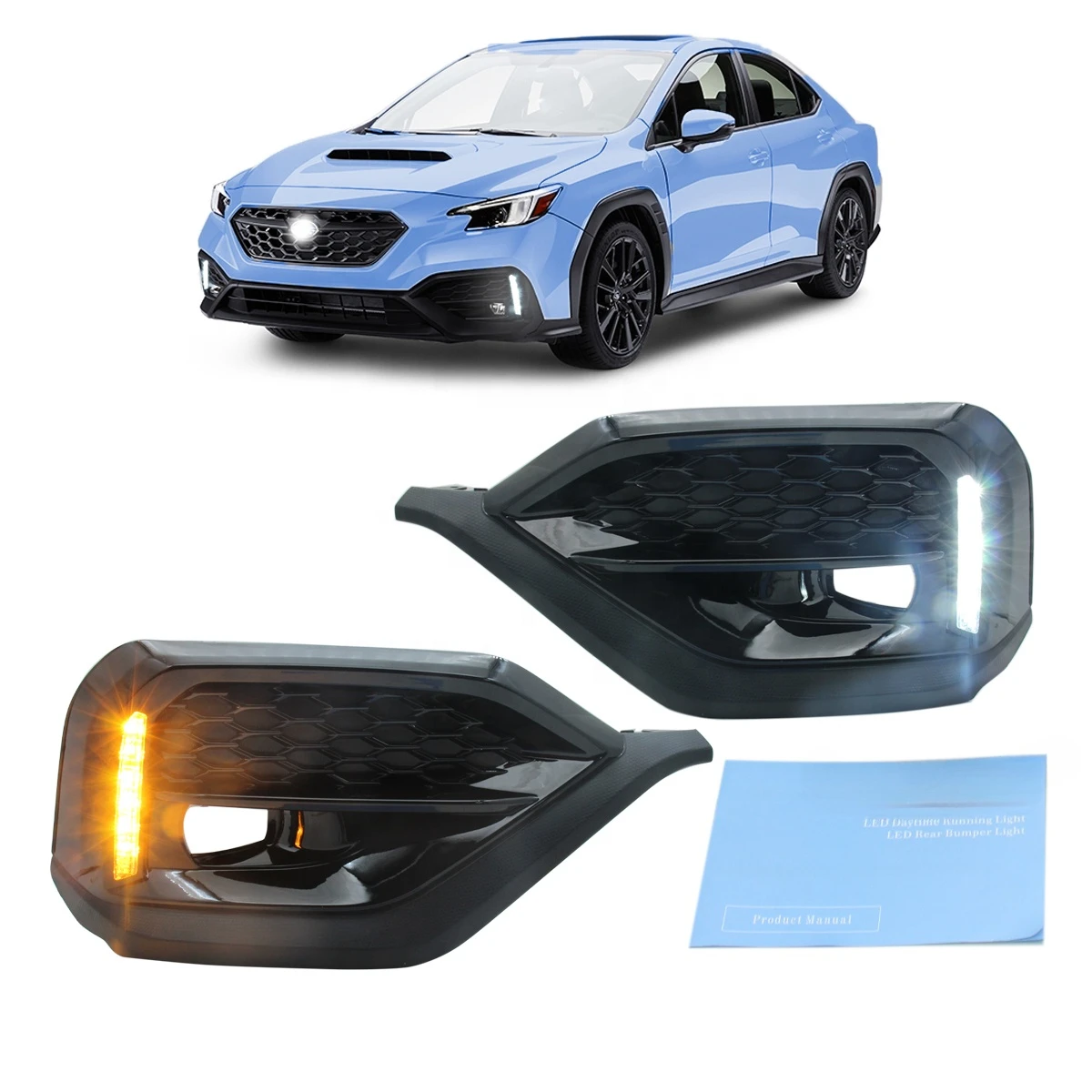 New LED Fog Driving Lights Fog Lamp Car Fog Lights Frame For Subaru WRX  2022-2023 with turn signal light