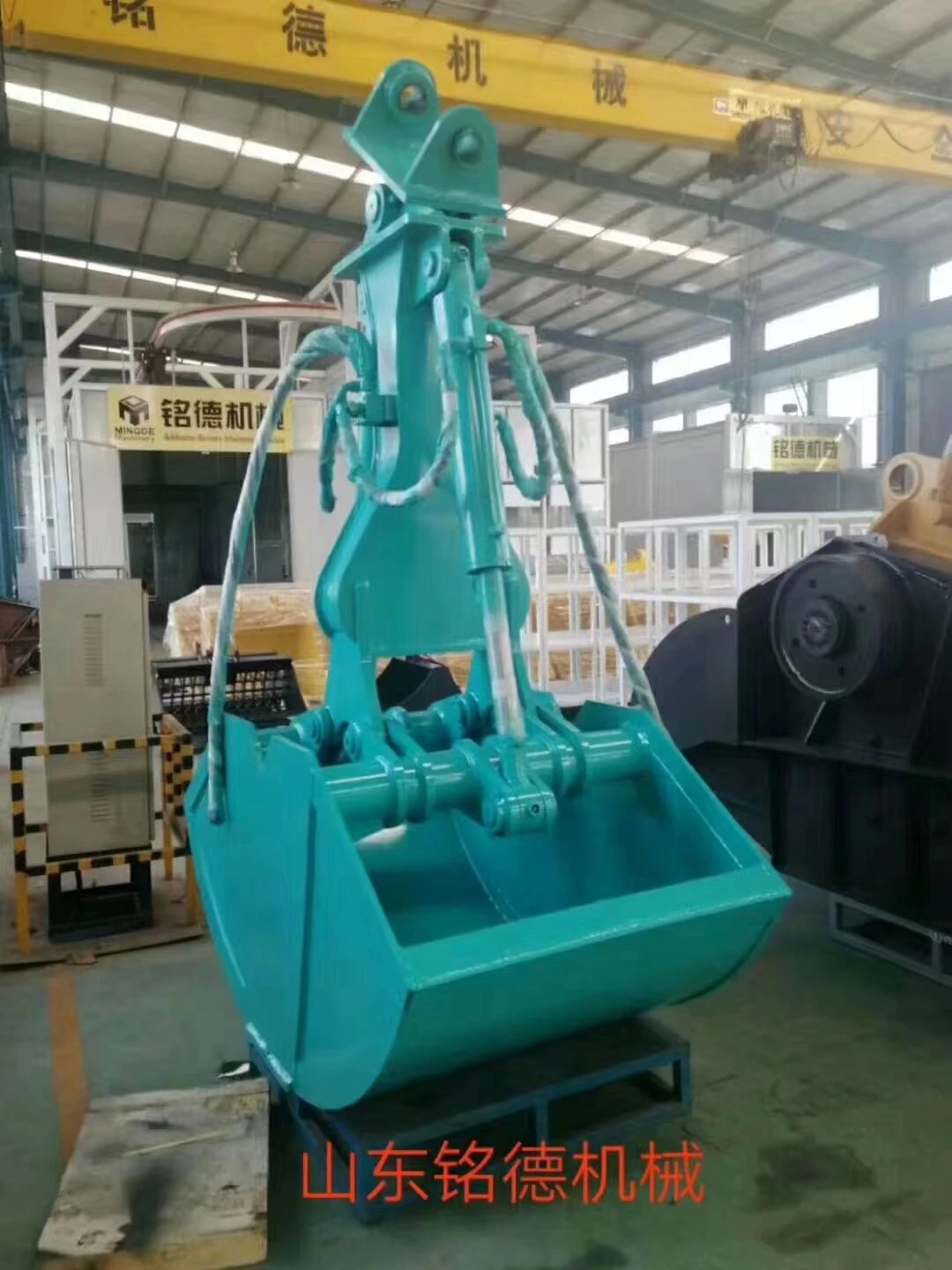 High efficiency hydraulic clamshell grab bucket for gargabe handling