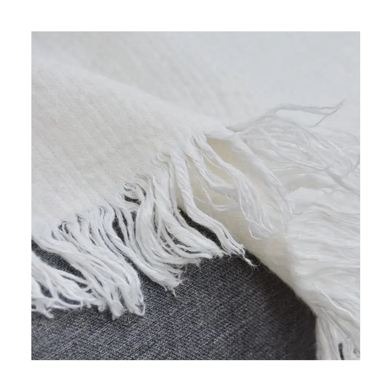  High quality durable using various sofa throw linen cotton blanket with