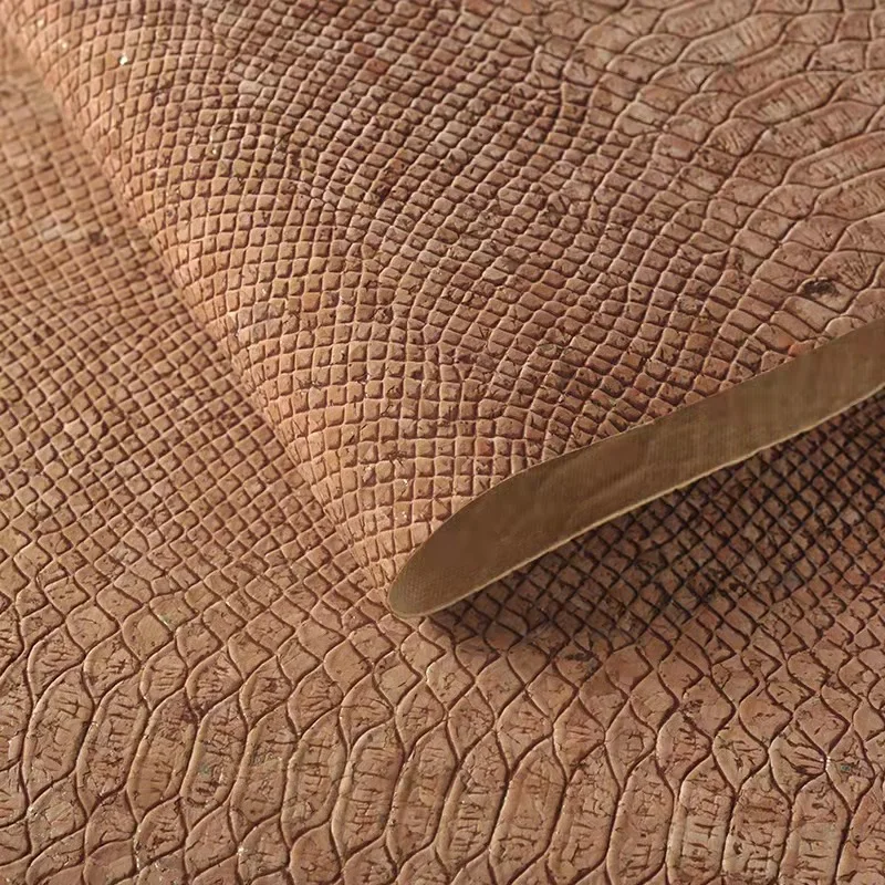 embossing scale pattern cork fabric textiles leather products for handbags , desk mats , notebook cover , wallpaper