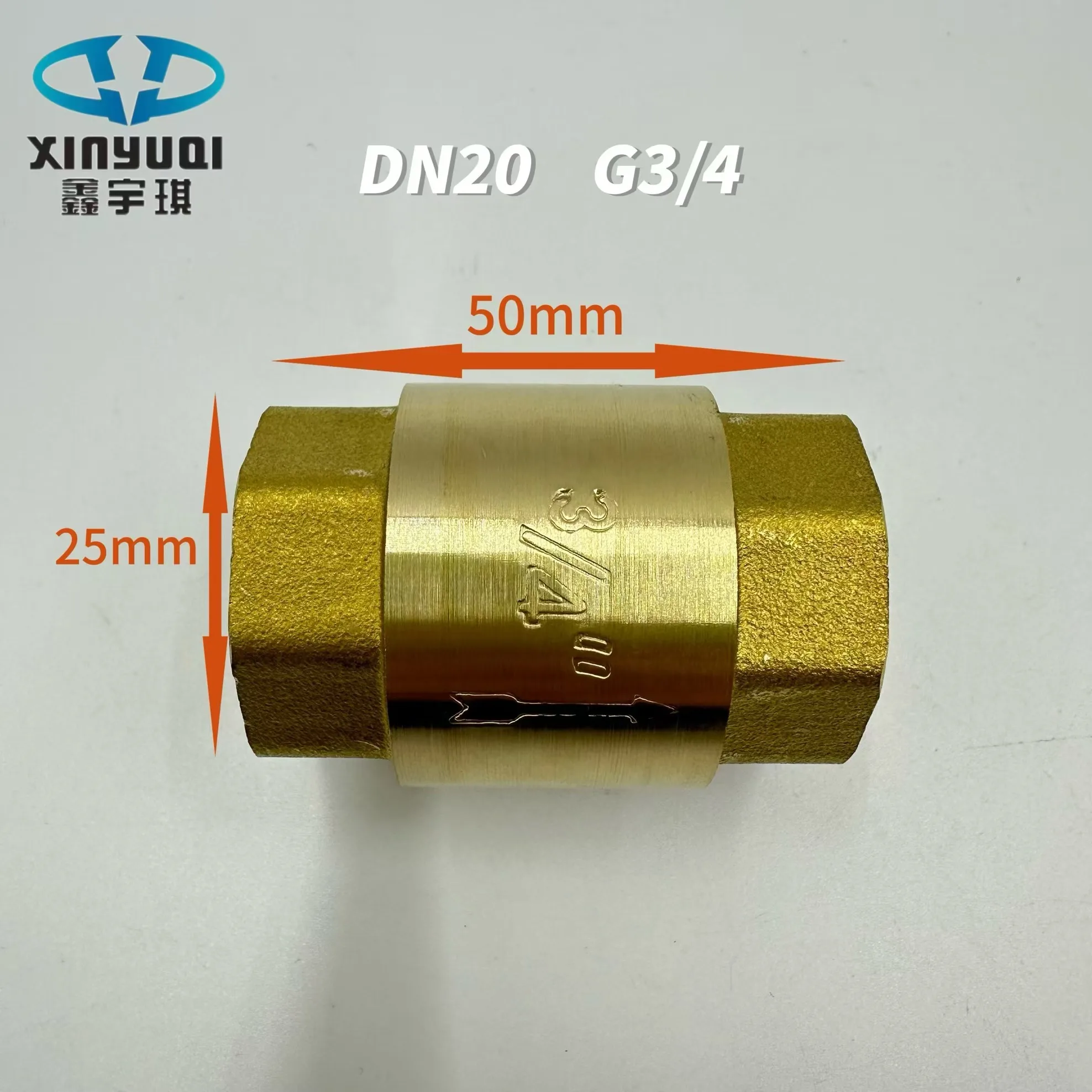 Vertical Brass Check Valve Spring Thickened Material Spring Check Valve Check Valve 1/2-1.5 inch High Pressure Anti-Backflow
