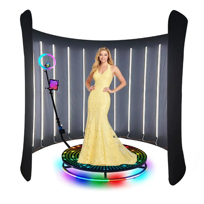 Enclosure New Fashion Backdrop Photobooth C-Wall Magic Machine 360 Photo Booth Enclosure With LED Lights Backdrop