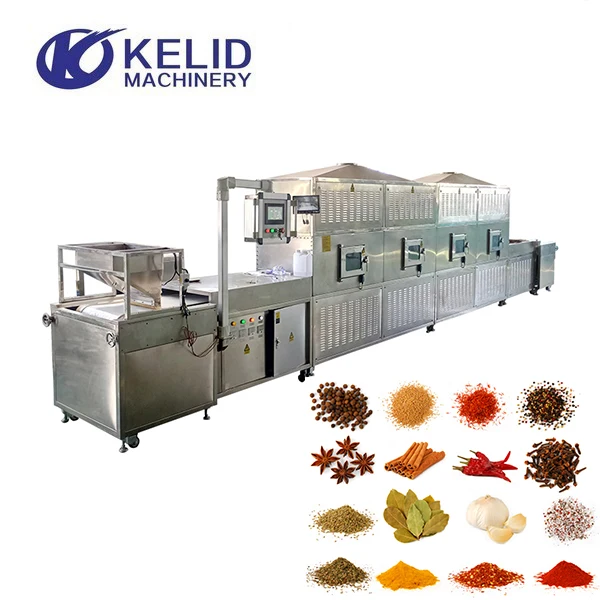 Automatic Type Microwave Food Spice Sterilization Machine For Curry Chilli Pepper Fennel Powder