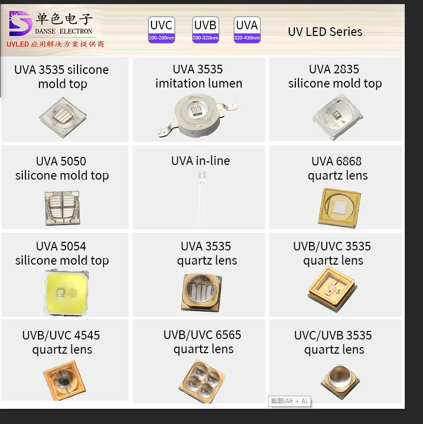 1-3W High Radiant Flux Uv Led Uv Uvb Led Aluminum B Led 290 Nm 308 Nm 300nm 310nm 310nm Led 311nm 345nm340nm 12 Nocai 60 365 Nm