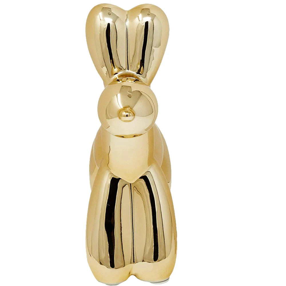 Interior Illusions Gold Balloon Mini Ceramic Dog Bank