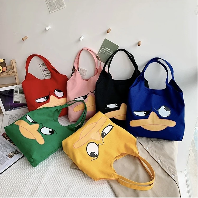 Custom mini canvas tote bag printed cute printing bags wholesale price