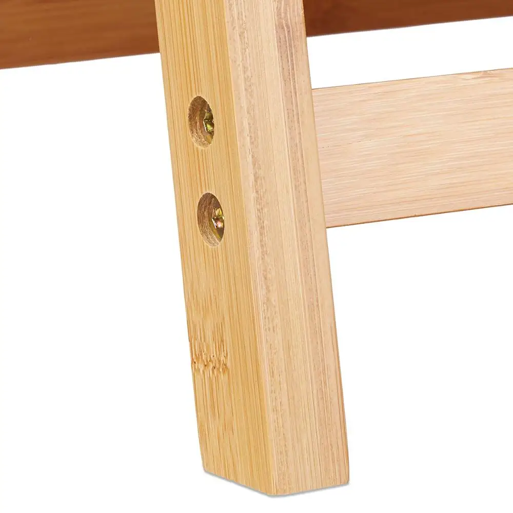 Bathroom rack/bamboo stand with 3 layers of fabric basket/towel rack