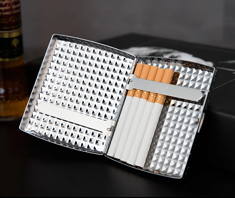 cigarette box holder 20pcs cigarettes square aluminium waterproof cigarette case for sale