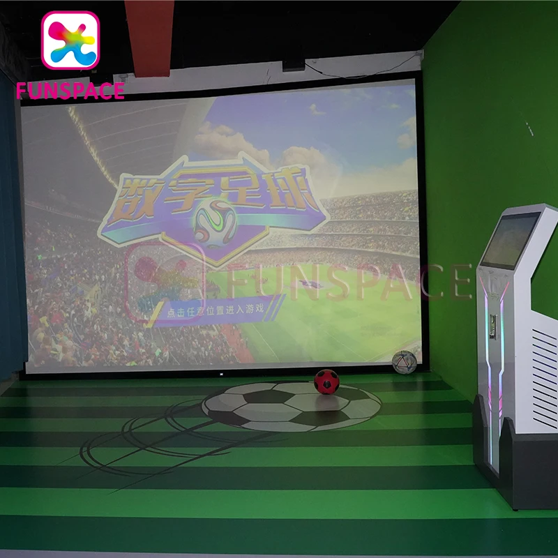 Funspace Interactive projector simulates playing football with a single player interactive projection game equipment