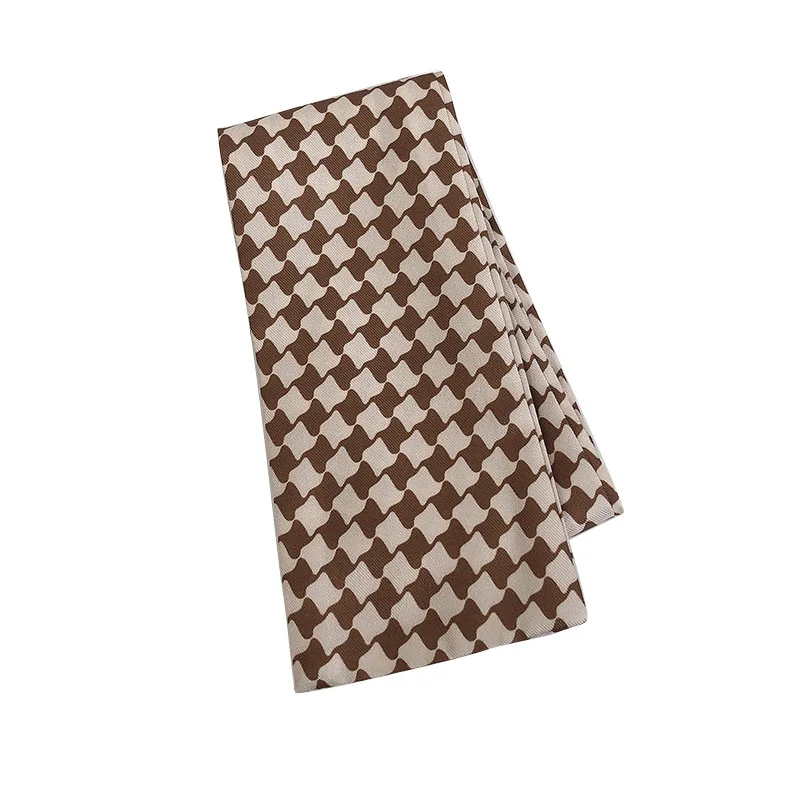 2021 new thin narrow long plaid silk scarf female temperament elegant hair band retro hair tie strap