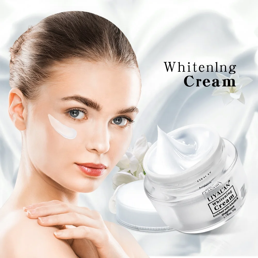 LIYALAN Best Full Face Freckle Lightening Bleaching Organic Black Skin Whitening Lotion Cream With Arbutin & Glutathione