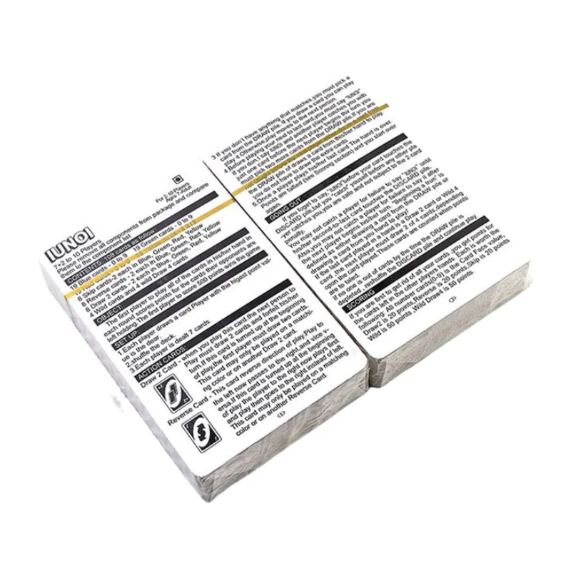 Hot Sale Family Gathering Multiplayer Board Playing Unos Game Cards