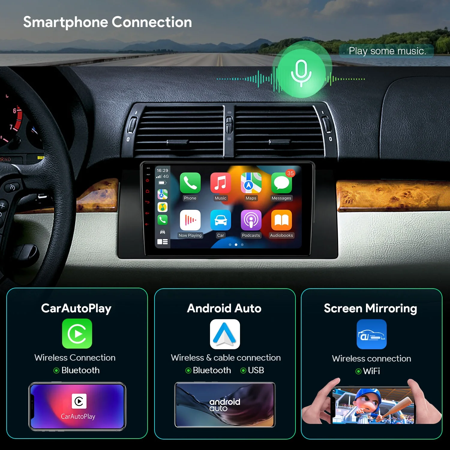 XTRONS For BMW X5 E53 1999-2006 Android 13 9 Inch Car Screen 4G LTE Carplay Android Auto Radio Car Player