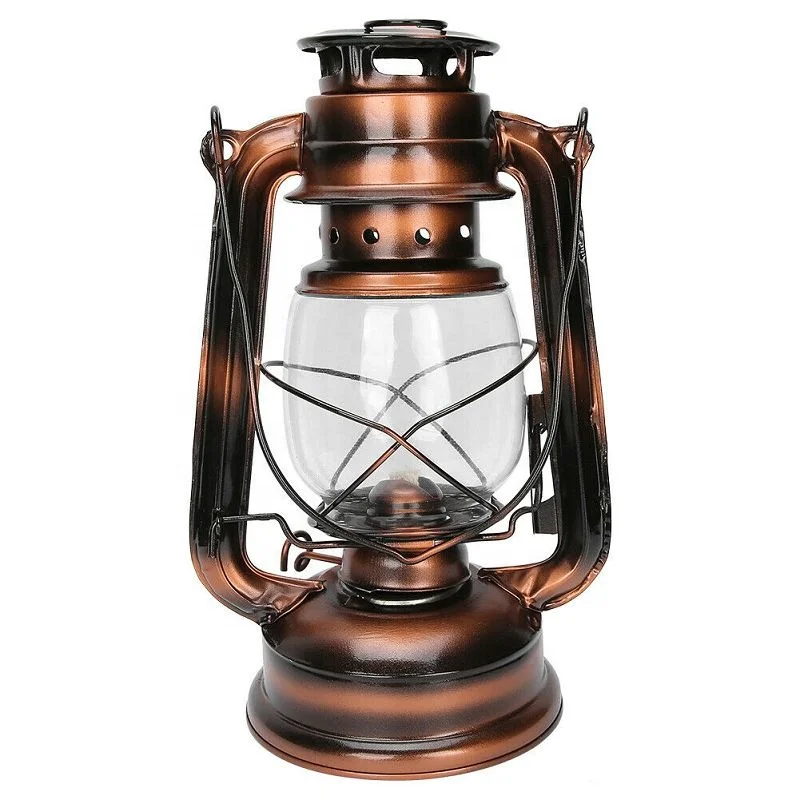 Vintage Kerosene Lantern Camping Lamp Oil Light for Outdoor Coating bronze