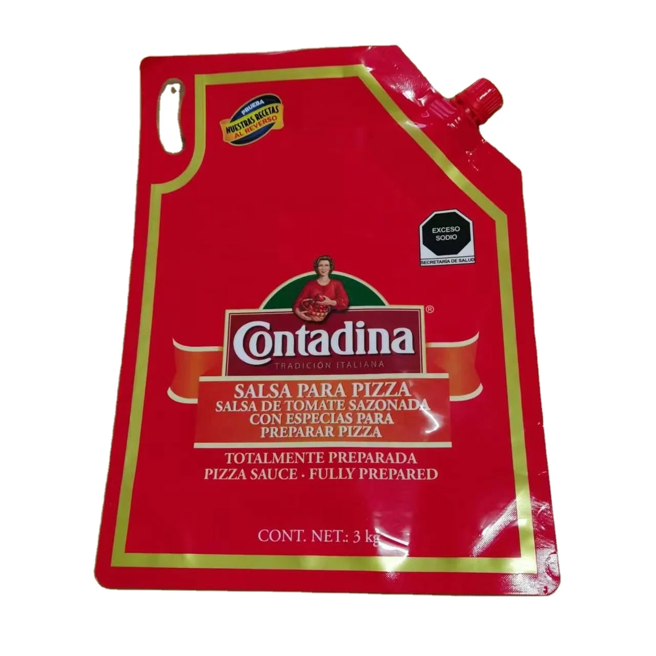 Factory Custom Suction Nozzle Sauce Ketchup Packaging Bag For Chilli Sauce Stand Up Doypack Spout Pouch with handle