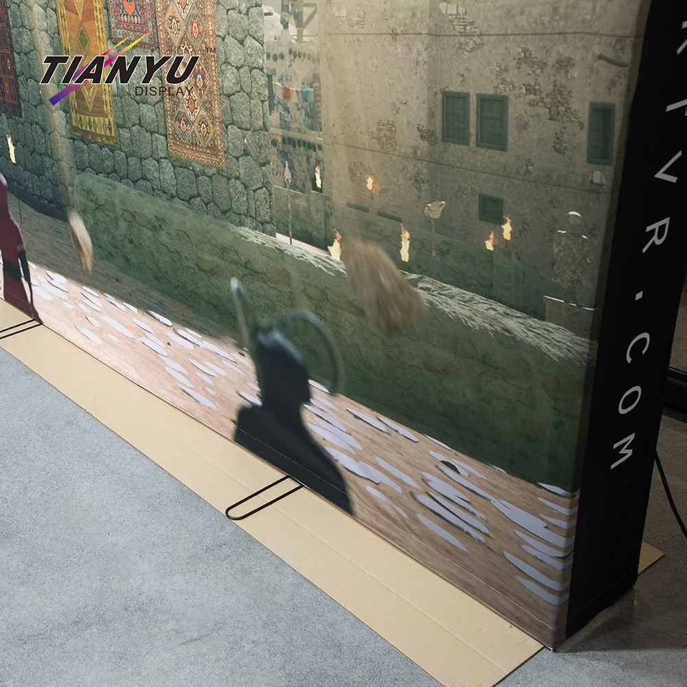 Tianyu Exhibition Tension Fabric Backdrop Trade Show Banner Stand Frame Glowing Pop Up Banner Display Stand