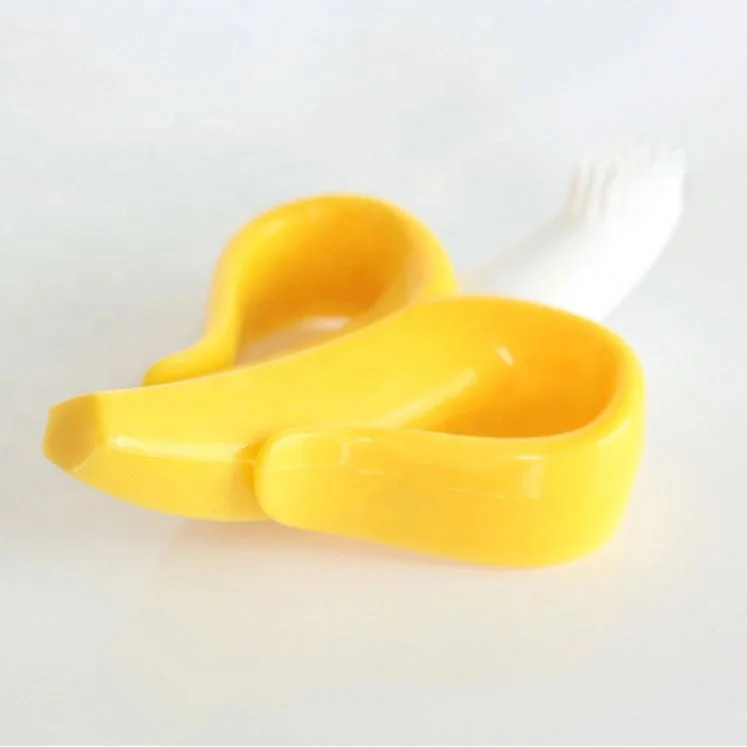 
2021 Soft Silicone Funny Yellow Banana Toothbrush Fruit Tooth Brush Training Teether for Infant Baby Toddler 