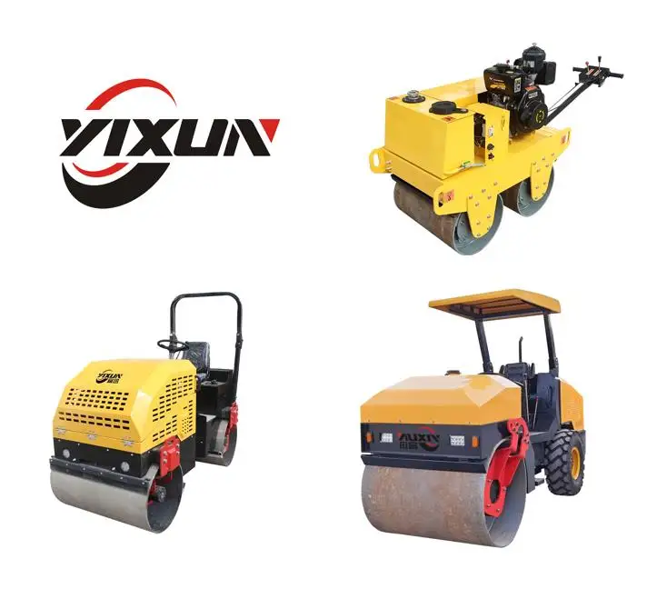 Walk Behind Small Double Drum Roller Compactor asphalt soil compactor roller 1ton