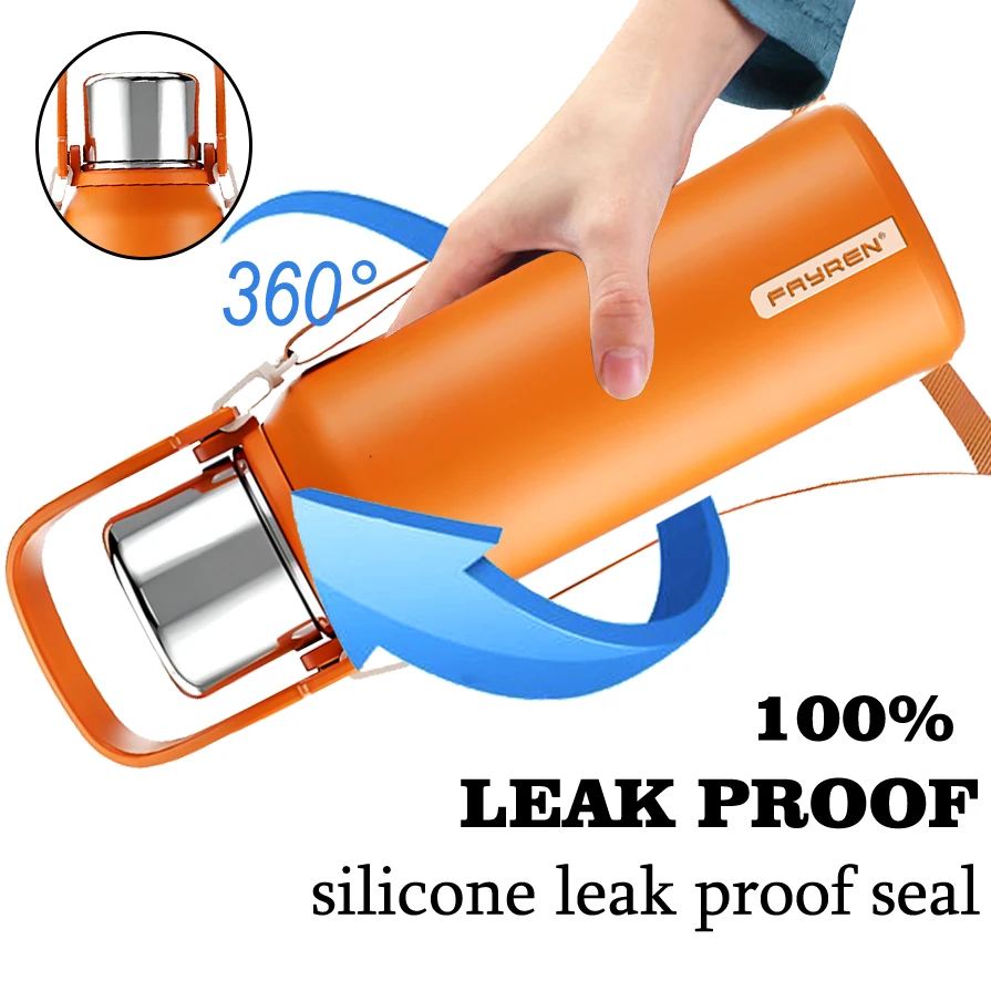 18/8 Stainless Steel Metal Sport Double Walled Vacuum Flask Leak Proof Thermos Insulated Water Bottle with tea infuser