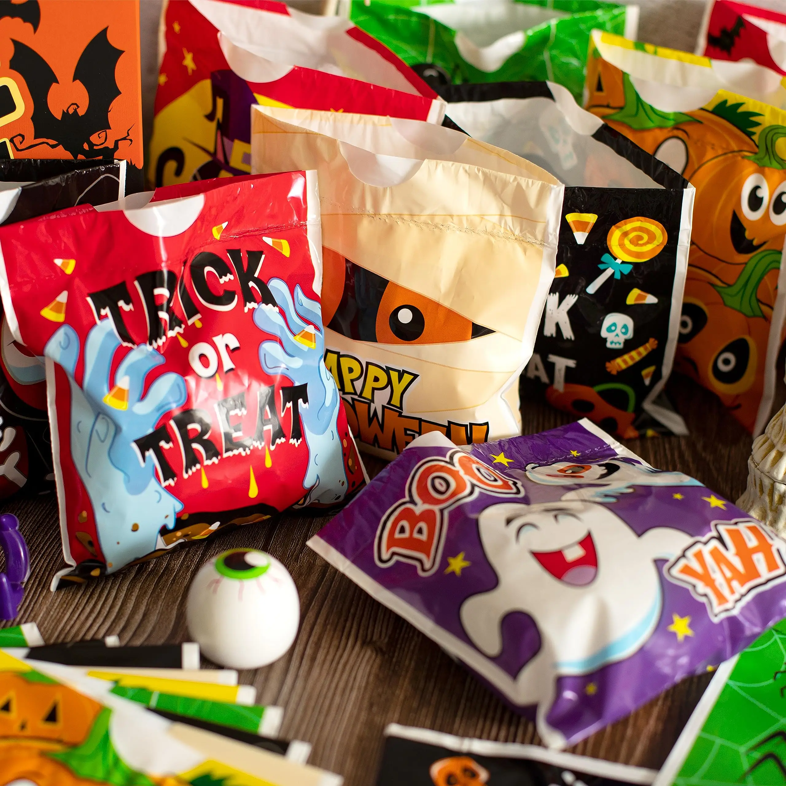 Wholesale Festival Skull Pumpkin Ghost Halloween Food Gift Packaging Hand Bags Kids Adult Bag For Halloween Tote Trick Or Treat