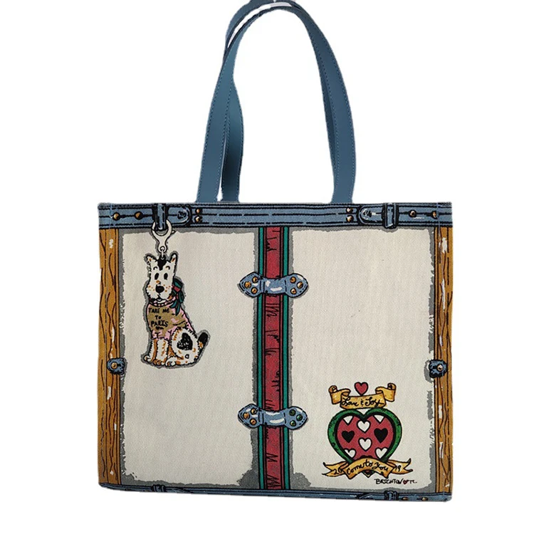 
2021 Hot Fashion Large Canvas Bag Print Women Handbags Tote Bag Cotton Canvas Custom Print 