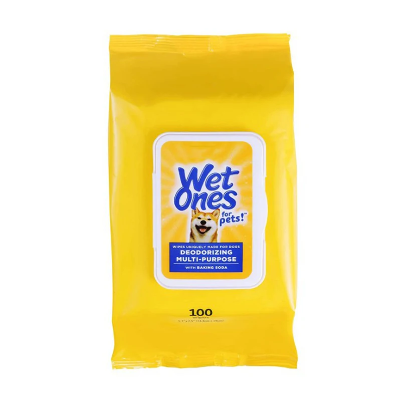 Private Labels 100ct Pets Daily Cleaning Wet Tissues  Dog Wipes for Paws and Butt Ears Eyes