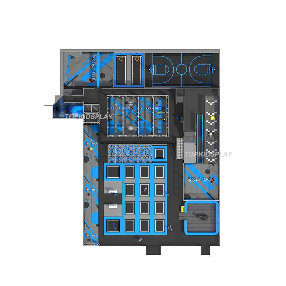 Commercial Business Plan Kids Indoor Trampoline Park Indoor Jump Trampoline Foam Pit With Ninja Course