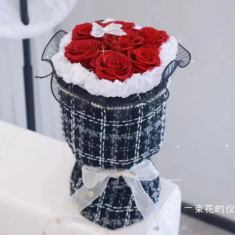 Decorative Green Preserved Gift Forever Everlasting Rose Arragment Design Flower Green