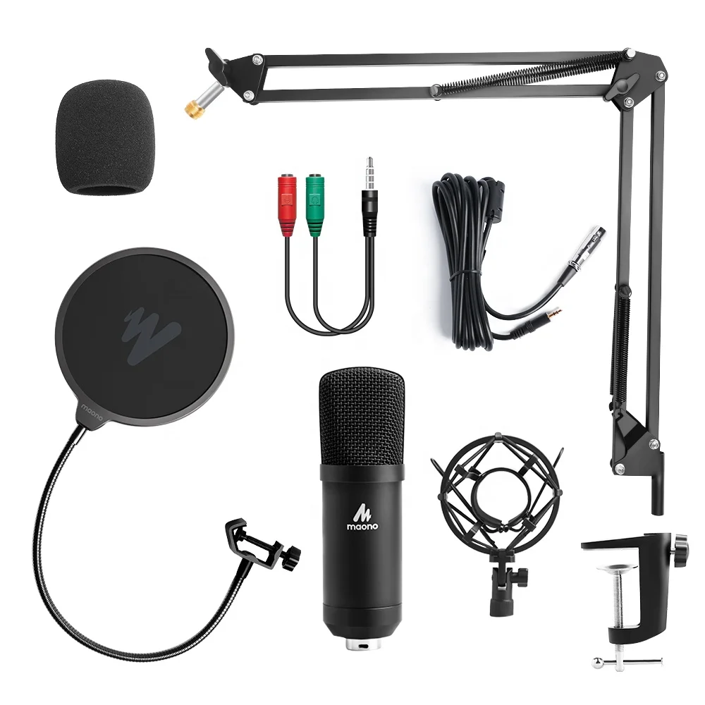 
professional audio live stream wired mic stand musical instruments podcasting microphone set 