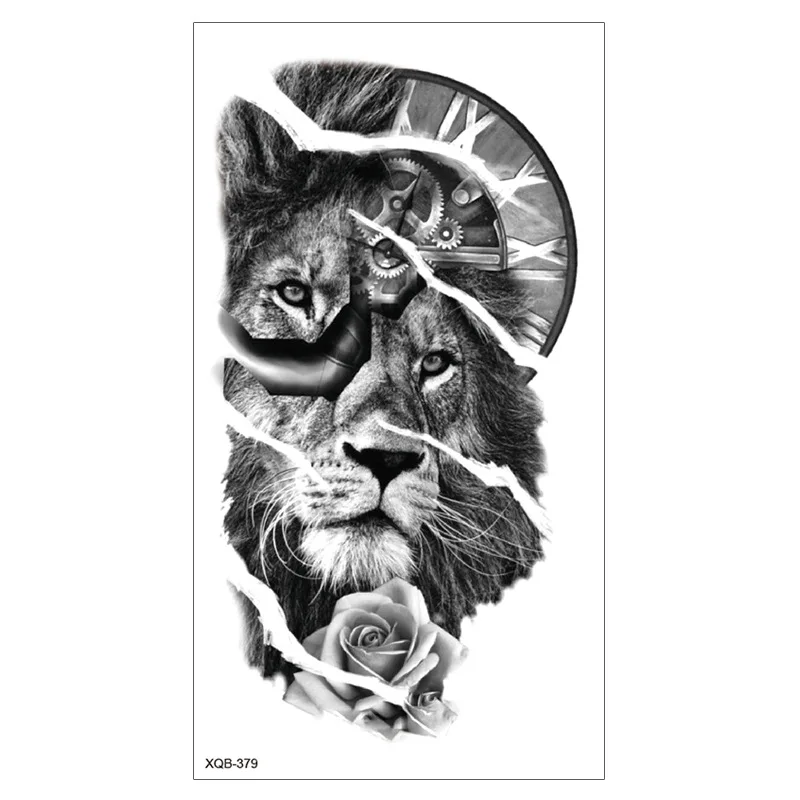 Tiger Lion Animal Pattern Arm Temporary Tattoo Sticker Waterproof Body 3d Tattoo Sticker