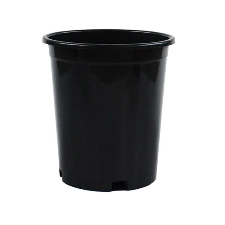Plastic 1 2 3 5 6 7 10 15Gallon Plants Nursery Round Pot Durable Seed Starting Black Flower Pots Garden Plant Container