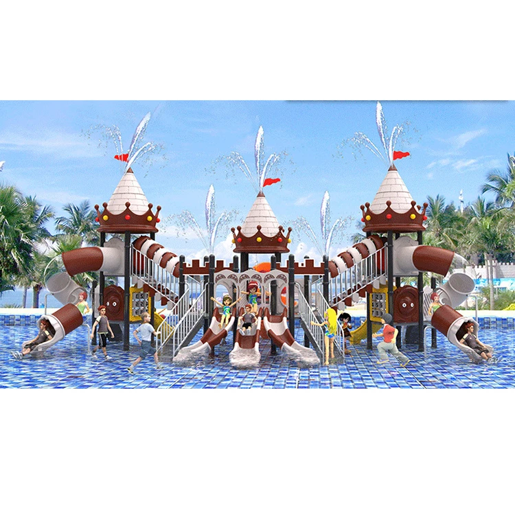 High quality kindergarten kids outdoor playground equipment water park slides