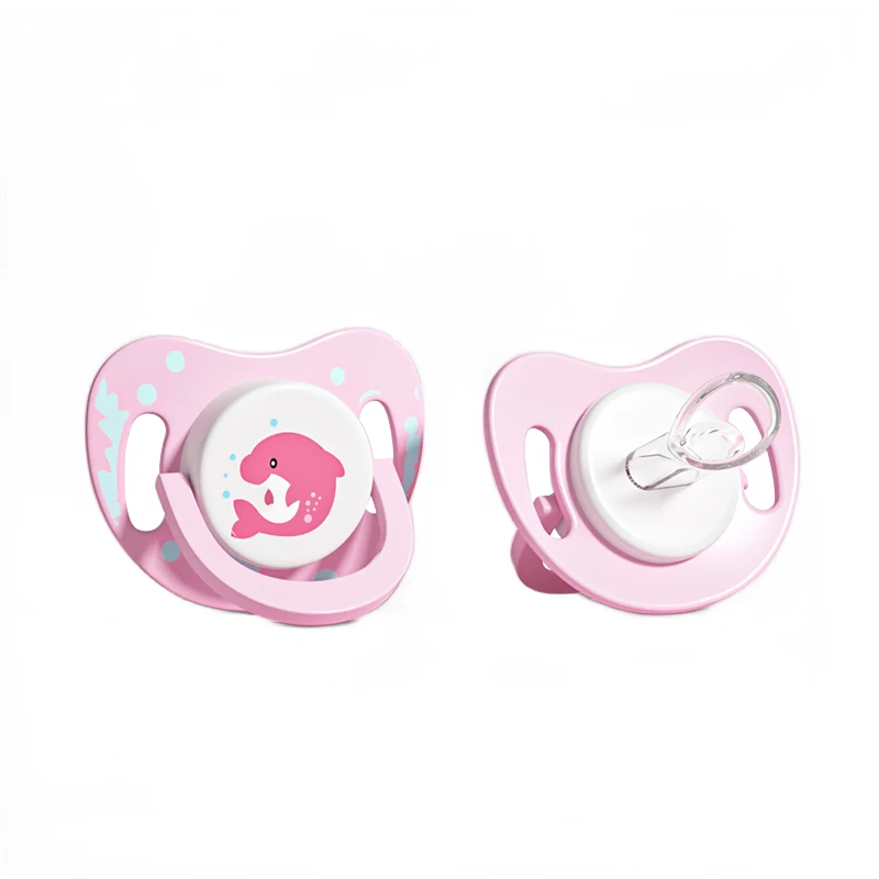 Newest Pacifiers for 0-12 Months Wholesale Food Grade Silicone & PP Case Phthalate & PVC Free Slow Flow Velocity Printed Pattern
